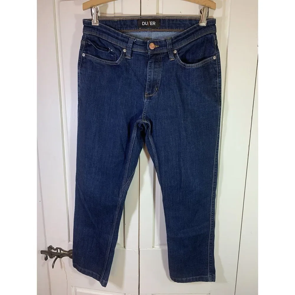 DU/ER DUER Jeans Mens 32X25 Relaxed Fit Taper Blue Denim Minimalist Comfort Prep